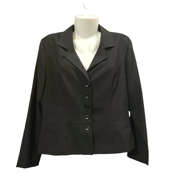 Suits Us Women's Black 5-Button Front Long Sleeve Career Office Wear Blazer SZ16 - Picture 1 of 8